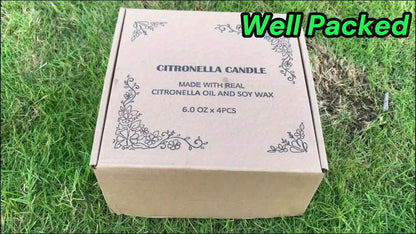 Citronella Candles Outdoor, 128 Hours Burning Mosquito Candle Set for Patio Garden Camping BBQ Party Yard Decor