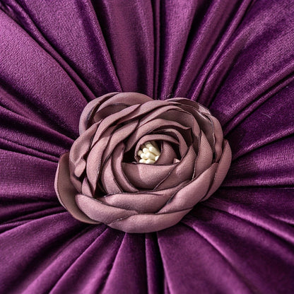Round Flower Shaped Throw Pillow with Insert 16 Inch Soft Knit Decorative Cushion Machine Washable Zipper for Sofa Bed Car Home Decor 5 Colors
