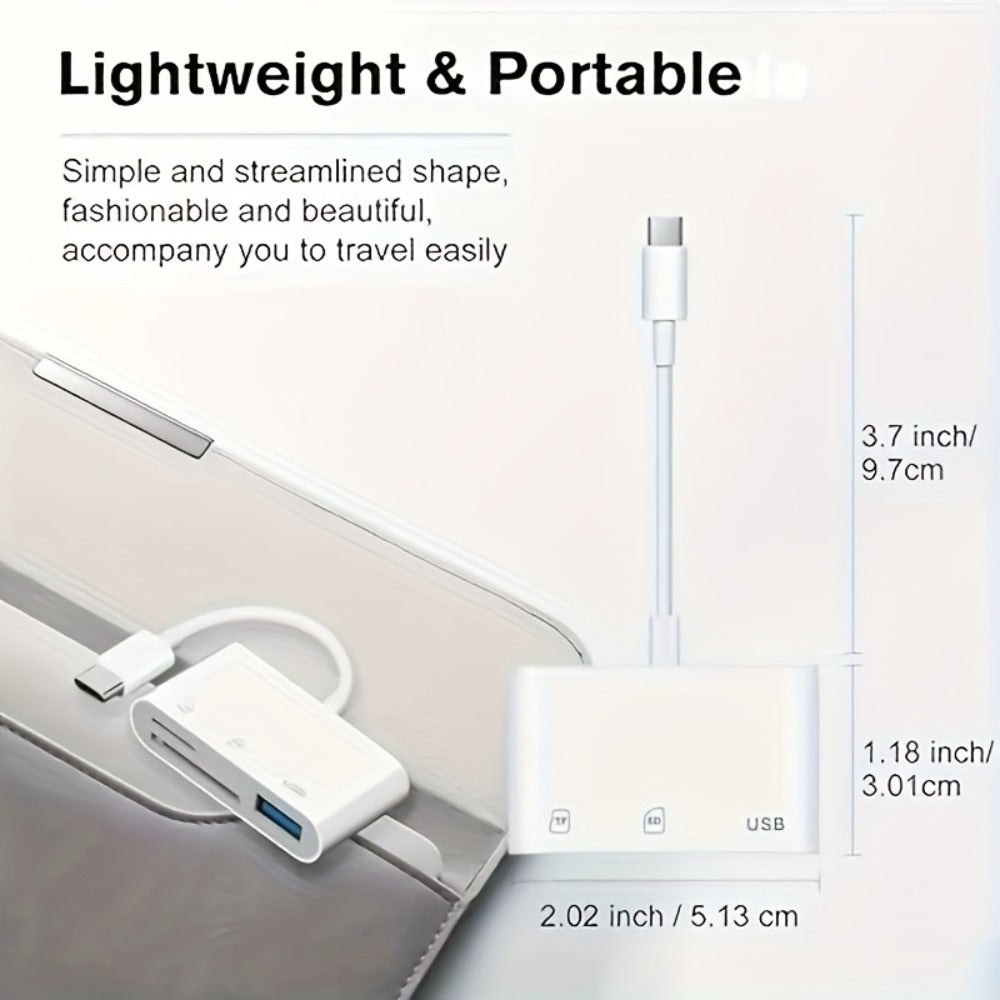 USB-C OTG SD Card Reader Adapter 2-Pack, Type-C to SD & Micro SD/TF Memory Card Reader for iPhone