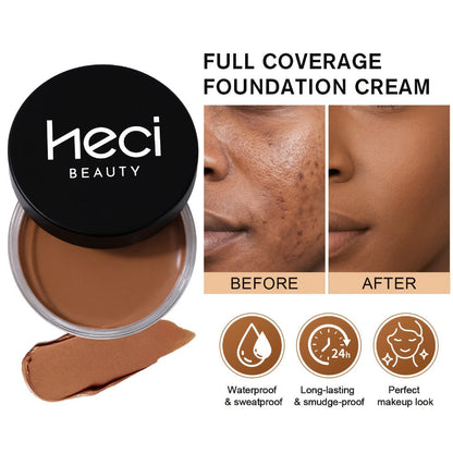 Velvet-Look Cream Foundation in 0.7 oz Round Jar with Six Shade Options from Light to Deep