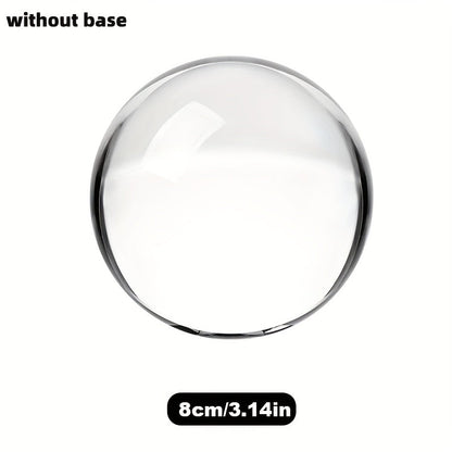 Crystal Ball for Photography Decoration Feng Shui Gift – Transparent Glass Sphere 60mm 80mm 150mm with Base for Magic Lens Ball Home Decor Halloween Valentine Christmas