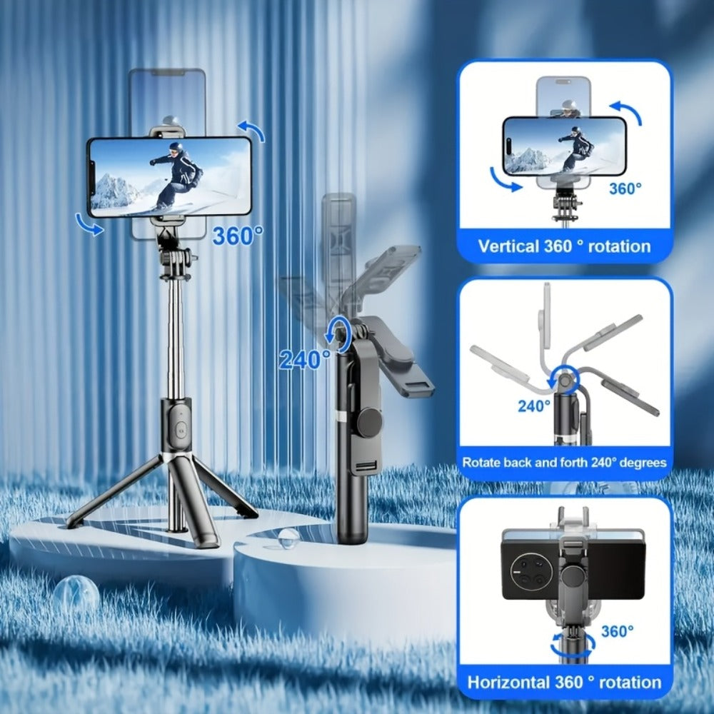 360° Rotating Selfie Stick Tripod 40 Inch Retractable Floor Stand with Wireless Remote & Anti-Shake Base – Professional Phone Tripod for TikTok Live, Travel Vlogging, Outdoor Filming, iPhone & Android