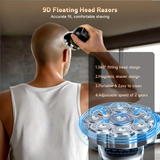 Electric Razor for Women 5-in-1 Painless Hair Removal Shaver — Wet & Dry Rechargeable Lady Shaver for Face, Legs, Bikini & Underarms, IPX5 Waterproof USB-C Charging, LED Indicator, 7 or 9 Blade Rotary Head Options