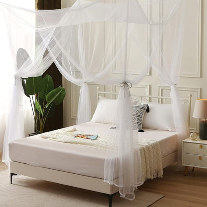 Bed Canopy Mosquito Net - Princess Canopy for Beds with Curtains, Sheer Bed Drapes for Indoor Outdoor Use