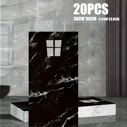 Marble-Pattern Wall Panel Set with 20- or 40-Piece Packs, Eight Codes and 11.81 x 23.6-Inch Tiles