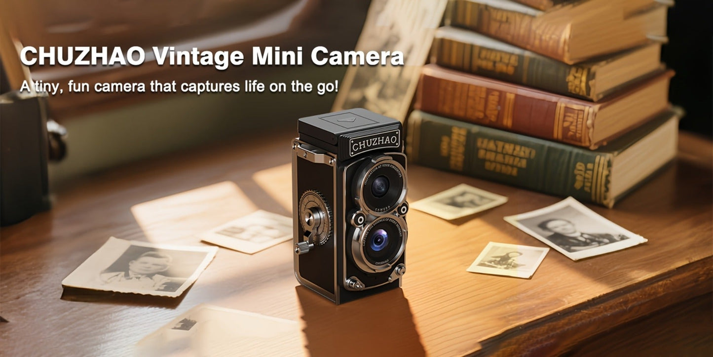 Digital Camera CHUZHAO Retro TLR-Style Model with 12MP Capture Marking, 1080P Video, Autofocus and Dual Filters