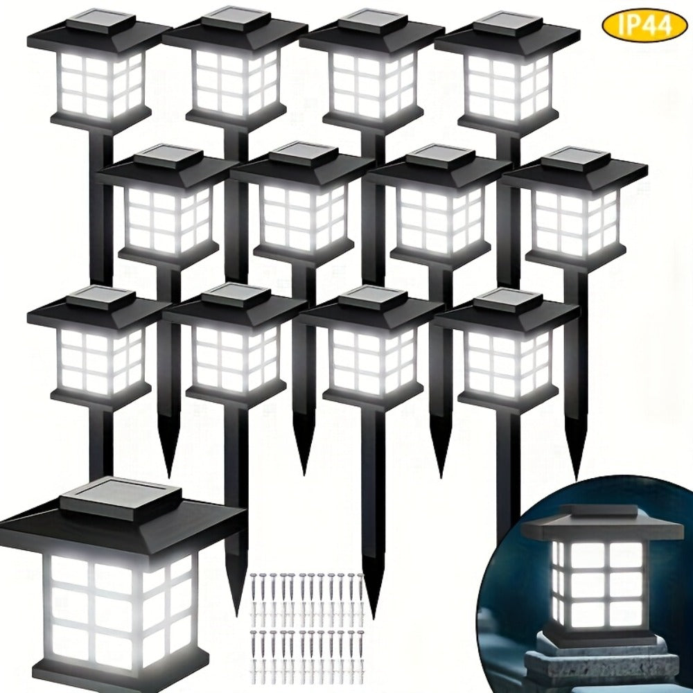 Solar Garden Lights Pathway Stakes in 6/12/24-Piece Sets with Warm, Cool or Multicolor Options