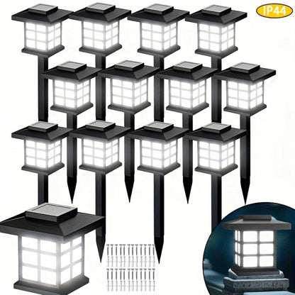 Solar Garden Lights Pathway Stakes in 6/12/24-Piece Sets with Warm, Cool or Multicolor Options