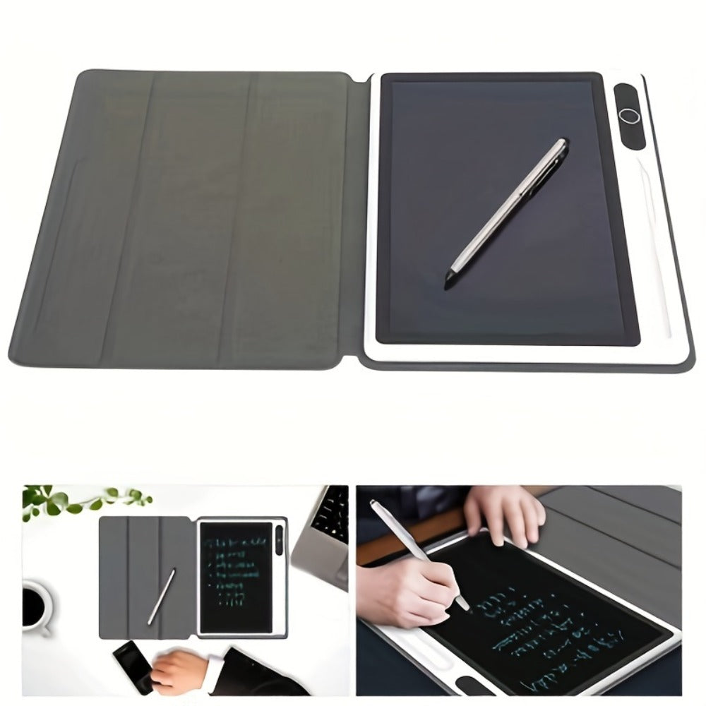 10.1-Inch Pink LCD Writing Tablet with Folding Protective Case, Stand Position and Included Stylus