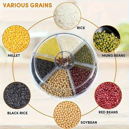 Rotating Rice Storage Container with Multi-Compartment – Large Capacity Grain Bucket, Moisture-Proof Insect-Proof Sealed Tank for Rice, Flour, Pet Food Kitchen Organizer