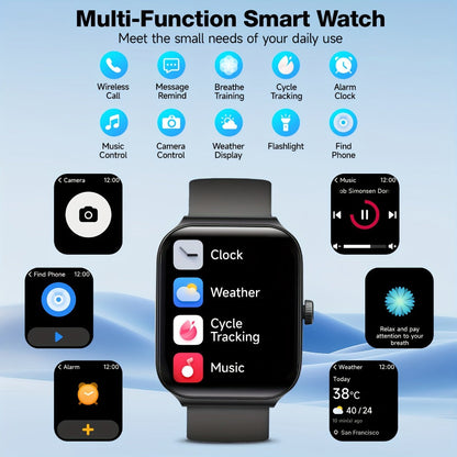 Smartwatch – with Alexa Built-in FAWEIO 1.95" Large Display, Wireless Calling, 100+ Sport Modes, Pedometer Heart Rate Sleep Blood…