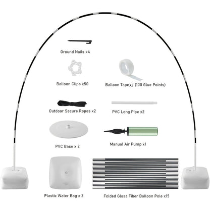 Balloon Arch Kit Stand Set with Water-Fillable Base, Adjustable 9FT Tall 10FT Wide Balloon Column Stand for Wedding Birthday Party Christmas Graduation Decorations