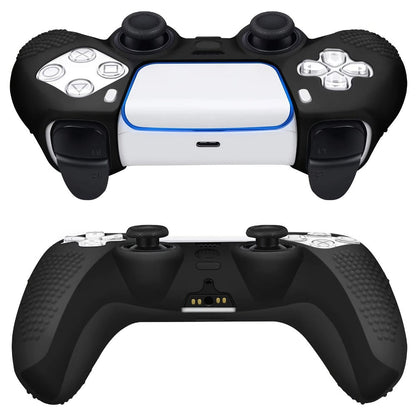 Silicone Controller Cover for PS5 DualSense with Ten Thumb Grip Caps and Pictured Cutout Layout