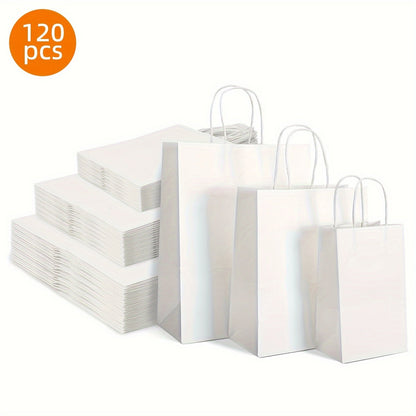 Kraft Paper Gift Bags with Handles in 75, 90, 120 or 210-Piece Mixed-Size Checkout Options
