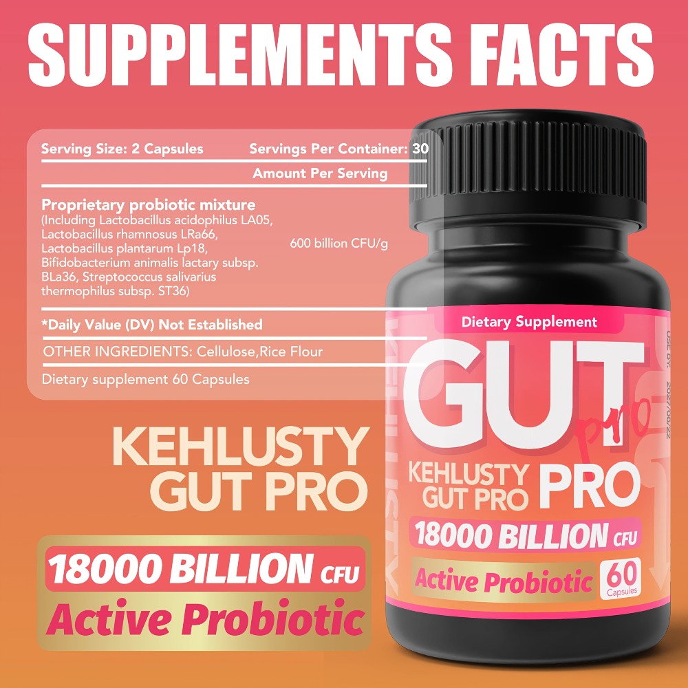 Probiotics 18000 Billion CFU Capsules — Lactobacillus & Bifidobacterium Multi-Strain Formula | Gut Microbiome Digestive Bloating & Immune Support for Women & Men | 60 Capsules Per Bottle