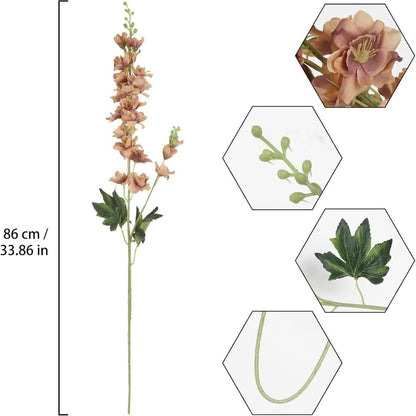 Artificial Flowers Eight-Piece Delphinium Larkspur Set with 33.5-Inch Silk Stems in 11 Colors