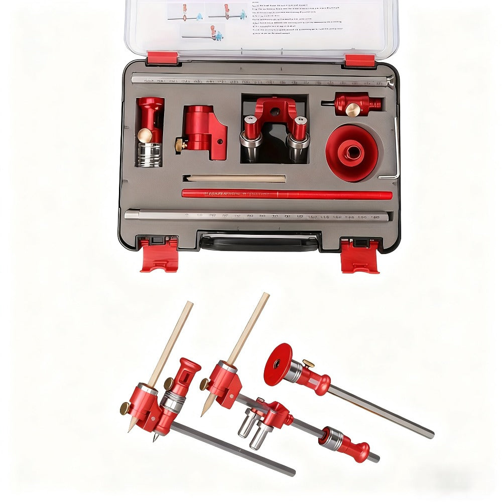Three-in-One Woodworking Marking Tool Kit with Straight, Parallel, Arc and Height Layout Attachments