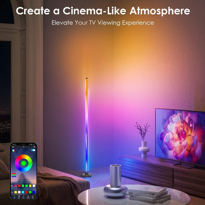 RGB Floor Lamp with Remote Control USB Powered | Color Changing LED Corner Lamp with Adjustable Brightness – Modern Space-Themed Ambient Light for Living Room & Bedroom