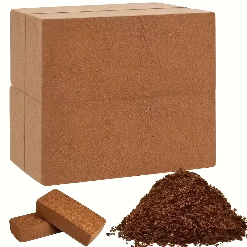 Compressed Brown Growing Medium Brick Set in Protected 1-Piece, 2-Piece or 4-Piece Checkout Options
