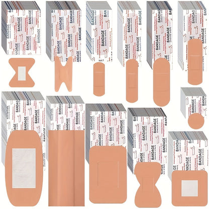 360-Piece Assorted Adhesive Bandage Set with Regular, Fingertip and Knuckle Shapes in 8 or 12 Styles