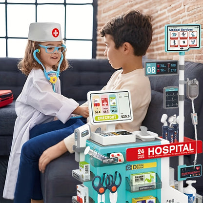 Doctor Play Set for Kids 49 PCS – Role Play Medical Station & Cashier Toy Kit for Boys Girls | Pretend Doctor Nurse Cashier | Parent-Child Interactive Learning Toy | Best Birthday Christmas Gift Ages 3+