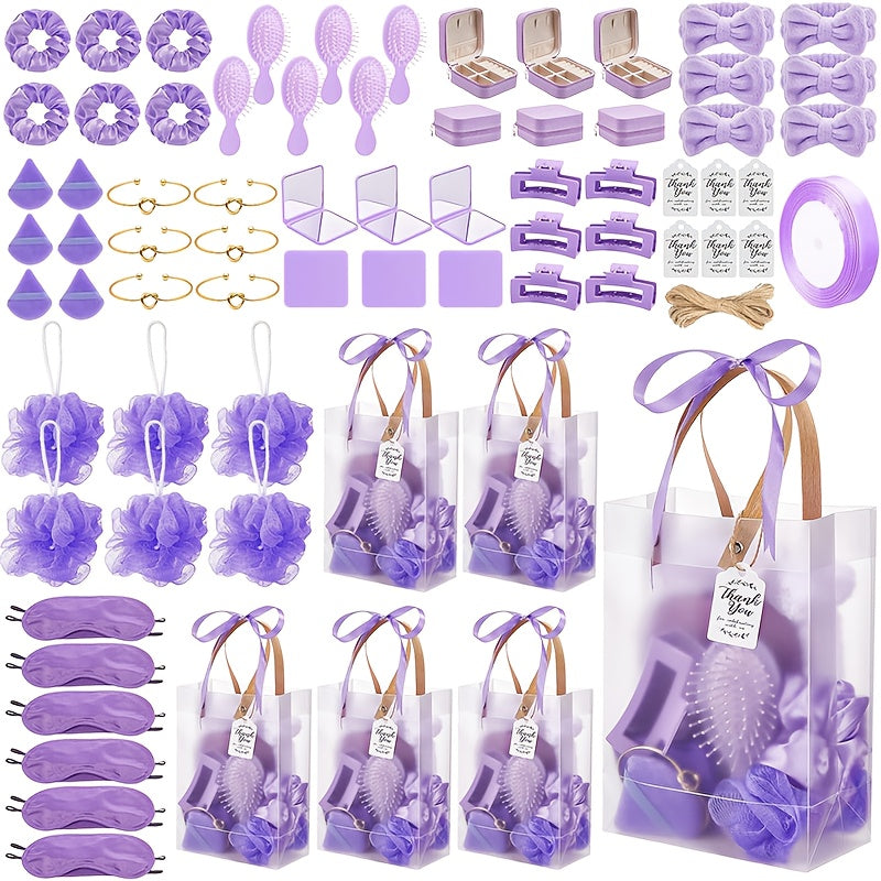 Party Favor Set for Women 74pcs – Wedding & Bridal Shower Gift Pack with Headbands, Bracelets, Jewelry Boxes, Mirrors & Beauty Accessories, Christmas Holiday Gift Bag for Her, Game Winner Prize