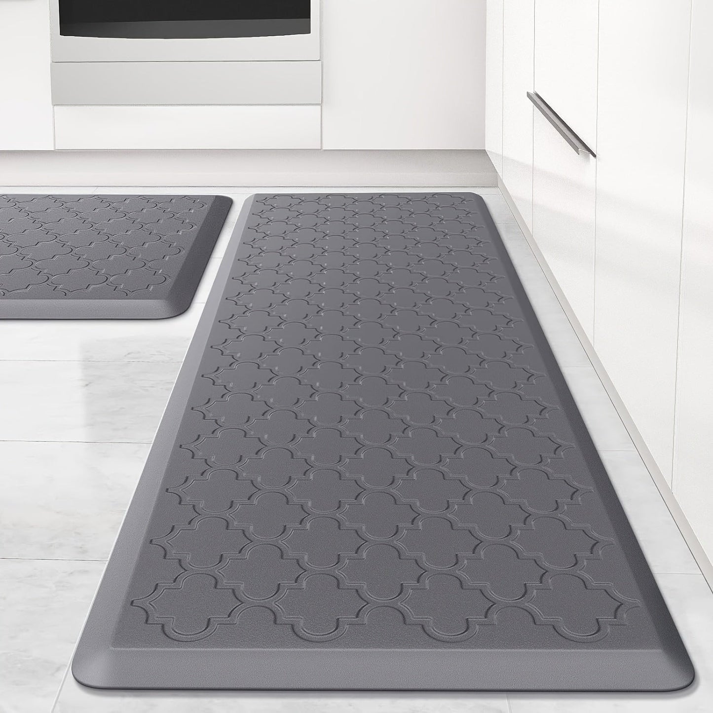 Cushioned Kitchen Standing Mat in Gray or Black with 17.3 x 29.5 and 17.3 x 47-Inch Size Options