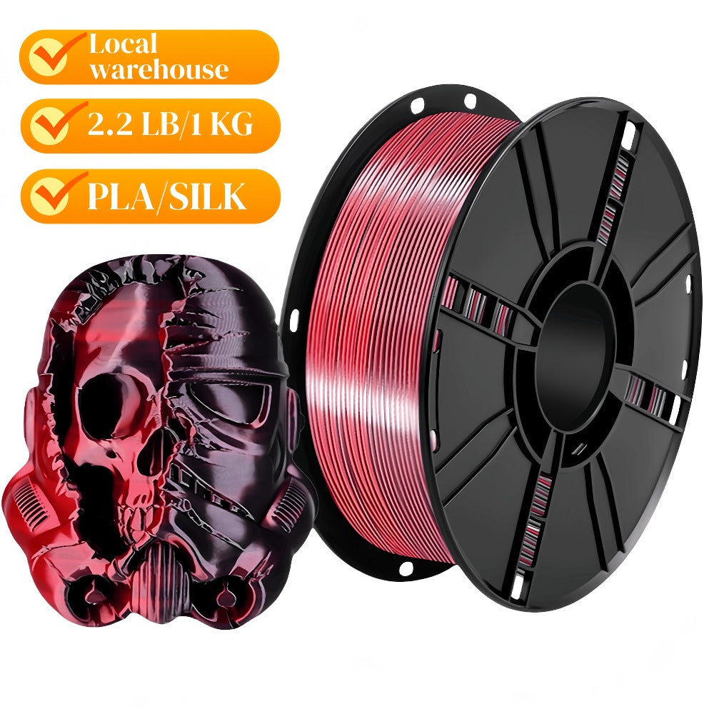 High Gloss PLA Filament 1.75mm 1kg Low Warping – Black White Dual Tri Rainbow Multicolor 3D Printer Filament ±0.02mm | Shiny PLA Spool for Creality Ender 3 5 Neo Bambu Lab Prusa FDM Printers