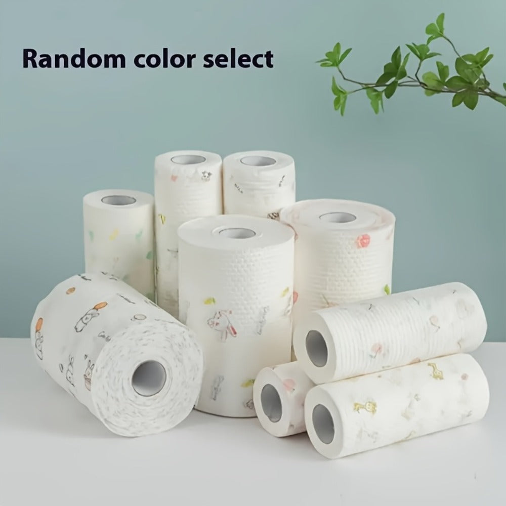 Four-Hundred-Sheet Kitchen Cleaning Towel Roll with Wall Hook for Dry or Damp Household Wiping