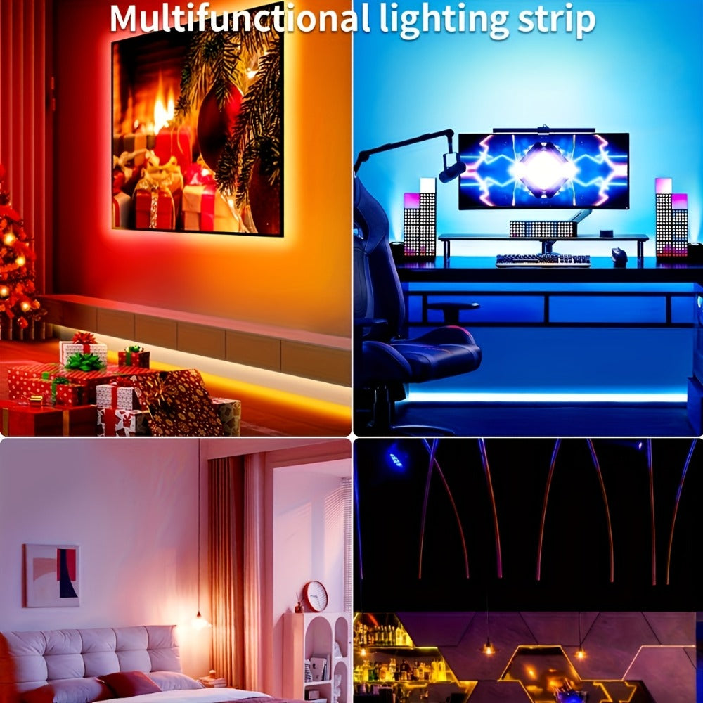 RGB TV Backlight LED Strip, 3m USB-Powered Kit with App, Handheld Remote and Inline Music Controller