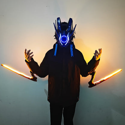 LED Mantis Knife Cyberpunk Light Up Acrylic Prop, Luminous Blade for Halloween Costume Cosplay Sci-Fi Role Play Party