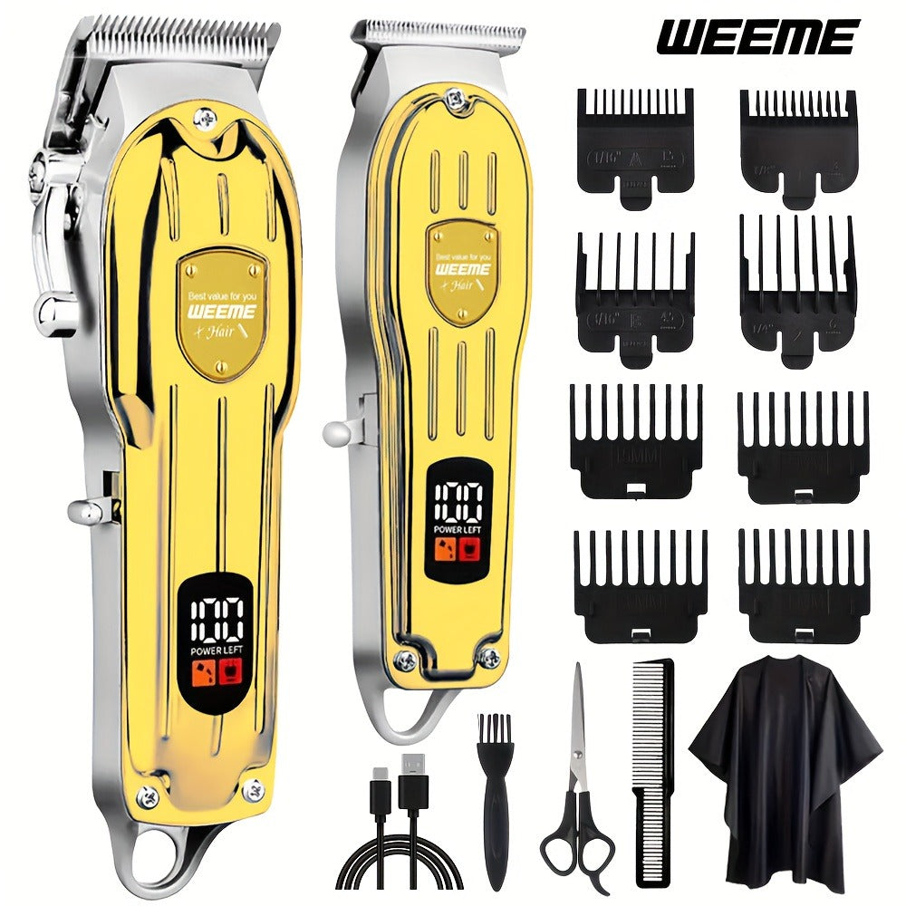 Hair Clippers & Trimmers WEEME Two- or Three-Piece Set with T-Blade, Foil Shaver, USB Charging and Color Options