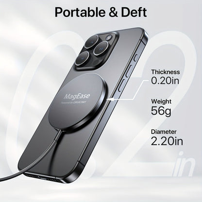 MagSafe Magnetic Wireless Charging Pad 15W Snap Alignment, Fast Charger for iPhone 17/16/15/14/13/12 & AirPods Pro/3/2