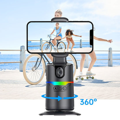 360° Auto-Tracking Phone Holder with Detachable Remote, Rechargeable Battery and Tripod Mount