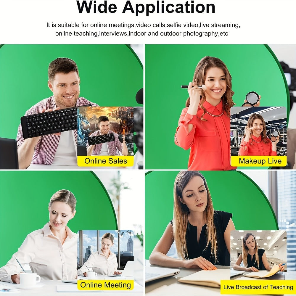 Foldable 43.3-Inch Green Screen with Chair Mount, Storage Bag and Collapsible Chroma Key Backdrop