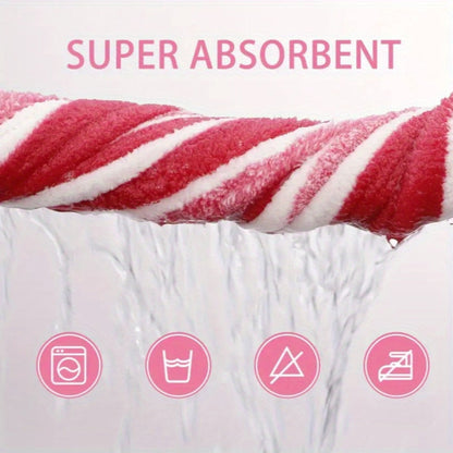 Towel Set 8 Piece Two-Color Striped - Super Absorbent Soft No Hair Loss Bath Towel Combo | 2 Bath Towels 2 Face Towels 4 Hand Towels | Grey Red Blue Green | Bathroom Family Hotel Spa Gift Set