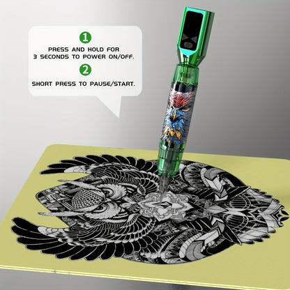 INKSOUL TM-91 Tattoo Kit with Rotary Pen, Detachable Wireless Power Module, 10 Cartridges and Accessories