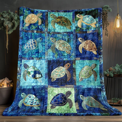 1pc Underwater Turtle Splicing Pattern Blanket-Lightweight Home Furnishings Bedding Throw for Sofa Bed Travel Camping Livingroom Office Couch Chair And Bed-Digital Printing Blanket with Soft And Warm Flannel, 2D Flat