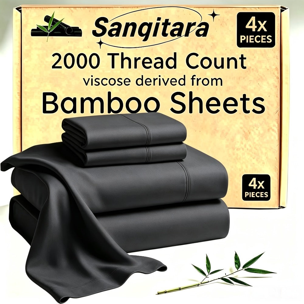 Bamboo-Blend-Style Fitted Sheet in Seven Colors and Twin, Full, Queen or King Checkout Sizes