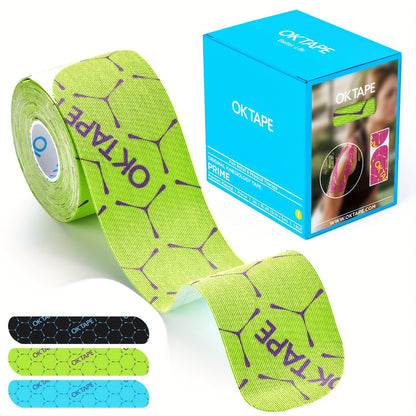 Kinesiology Tape 20 Precut Strips Green – Elastic Athletic Muscle Support Tape, Waterproof Performance K Tape for Sports, Running, Gym & Injury Recovery, 2" x 10" Each Strip