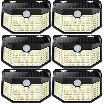 Solar Step Lights Outdoor 120 LED Motion Sensor, 270° Wide Angle Wall Light with 3 Modes, Solar Powered Stair Light for Pathway