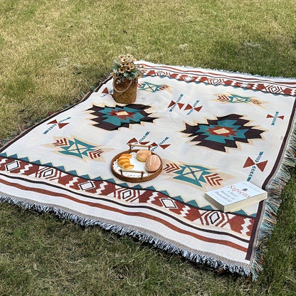 Sucre Pattern Outdoor Blanket in Protected 35.43-Inch Square or 35.4 x 70.9-Inch Rectangular Sizes