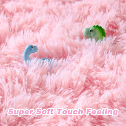 Shaggy Area Rug Soft Plush Fuzzy Carpet Non-Slip Tie-Dye Design for Bedroom Living Room Nursery Dorm — Pet Friendly Machine Washable Multiple Sizes & Colors