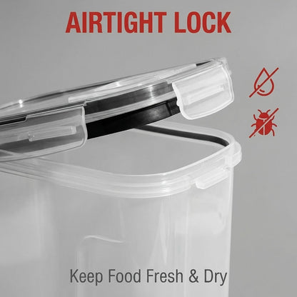 Airtight Food Storage Containers 4 Pack Extra Large 4L/135oz - BPA-Free Plastic Cereal Canisters with Pour Spout for Pantry Organization, Grain, Nuts, Flour & Rice Storage, Includes Labels & Marker