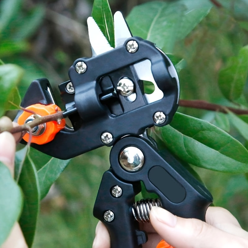 Two-in-One Grafting and Pruning Shears, 8.46 Inches with Mounted Cutter, Base and Two Spare Blades