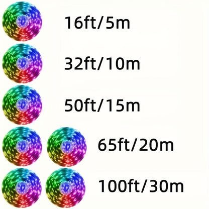 LED Strip Light SETONR RGB 100ft/30m with USB Power, App and 44-Key Remote, Music Sync and Timer Controls
