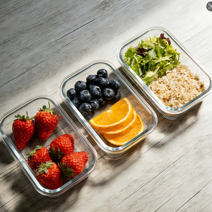 Glass Food Storage Containers with Airtight Lids - Borosilicate Glass Meal Prep Containers Set, Microwave Dishwasher Freezer Safe, BPA Free, Leak Proof Lunch Containers for Kitchen