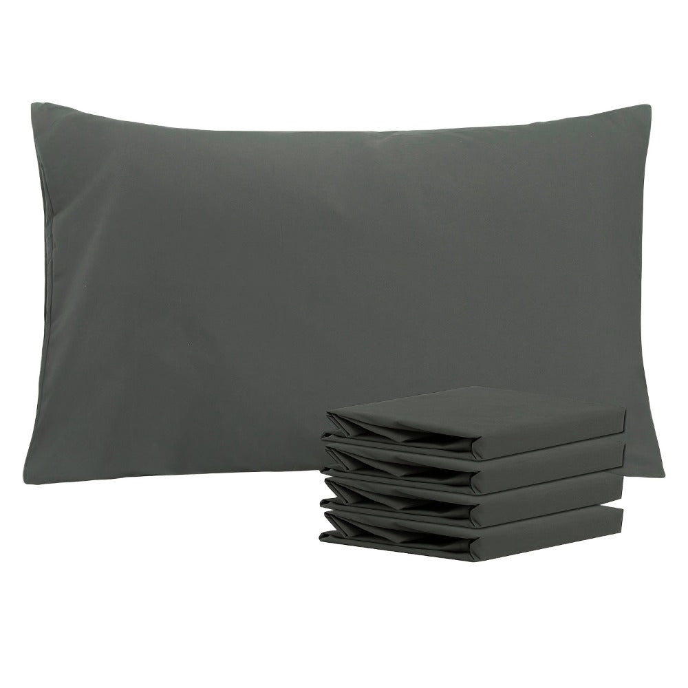 Four-Pack Queen Pillowcase Set in 32 Solid Colors with 20 x 30-Inch Size and Envelope Closure