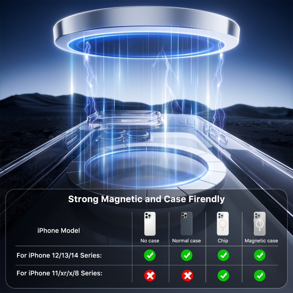 MagSafe Magnetic Wireless Charging Pad 15W Snap Alignment, Fast Charger for iPhone 17/16/15/14/13/12 & AirPods Pro/3/2
