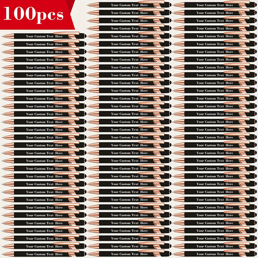 Custom Engraved Ballpoint Pen Set 100pcs, Personalized Metal Luxury Pens Bulk, Engraved Writing Instruments for Wedding, Corporate Gifts, Graduation, Birthday, Christmas, Anniversary & Party Favors – Red, Black, Purple, Gold, Blue